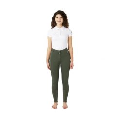 Damskie spodnie jeździeckie z pełnym lejem Horze Mira. Zielone spodnie materiałowe damskie HORZE, bez wzorów, z elastanu, eleganckie, z podwyższonym stanem. Za 309.75 zł.