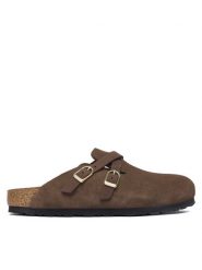 Birkenstock Klapki Blair D-Buckle 1032983 Brązowy. Brązowe klapki damskie Birkenstock, bez wzorów, ze skóry, bez obcasa. Za 749.99 zł.