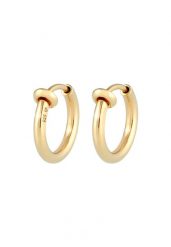 Elli Damskie Klipsy Kreole - bez dziurki w uchu- Basic Minimal srebro 925 Sterling Silver Kolczyki 1 ct. Szare kolczyki damskie Elli, srebrne, z klipsem. Za 378.99 zł.