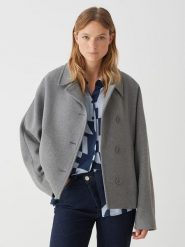 OPUS Kurtka przejściowa w kolorze szarym rozmiar: 42. Szare kurtki damskie Opus, bez wzorów, z wełny, bez kaptura. Za 274.99 zł.