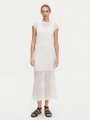 PINKO Sukienka letnia 104643 A2EB Z04 Biały Regular Fit. Białe sukienki damskie Pinko, na plażę, na lato, m, bez wzorów, z wiskozy, bez kołnierzyka, bez ramiączek. Za 1,099.00 zł.