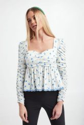 Bluzka damska w kwiaty NOTES DU NORD. Bluzki damskie Notes du Nord, bez wzorów, bez kołnierzyka, bez ramiączek. W wyprzedaży za 355.60 zł.