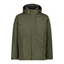 Kurtka z kapturem 3 w 1 CMP. Zielone kurtki męskie CMP, bez wzorów, sportowe, z kapturem. Za 638.05 zł.