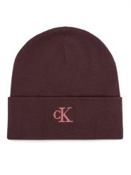 Calvin Klein Czapka LV04F8098G Bordowy. Czerwone czapki zimowe damskie CALVIN KLEIN, z wiskozy. Za 129.99 zł.
