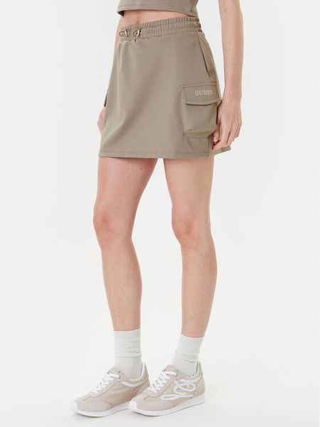 Guess Spódnica mini V5YD04 KCX42 Zielony Regular Fit. Zielone spódniczki damskie Guess, m, z aplikacjami, z syntetyku, mini. Za 149.99 zł.