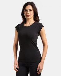 Damska bawełniana koszulka Kilpi PROMO-W. Czarne t-shirty damskie Kilpi, bez wzorów, z bawełny, bez kołnierzyka. Za 81.23 zł.