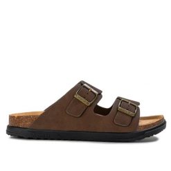 Klapki męskie Wrangler BELVILLE SLIDER MEN LOW. Brązowe klapki i japonki męskie Wrangler, z materiału. Za 139.00 zł.