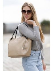 Lia Biassoni Skórzana torebka "Merula" w kolorze szarobrązowym - 32 x 28 x 14 cm rozmiar: onesize. Brązowe torebki klasyczne damskie Lia Biassoni, bez wzorów, z materiału, bez dodatków. Za 369.99 zł.