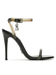 Steve Madden Sandały Balia SM11002882 Czarny. Czarne sandały damskie Steve Madden, bez wzorów, z tworzywa sztucznego, bez obcasa, na szpilce. Za 319.99 zł.
