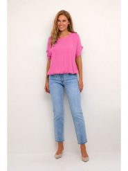 Kaffe Bluzka w kolorze różowym rozmiar: 42. Różowe bluzki damskie Kaffe, s, bez wzorów, z wiskozy, klasyczne, bez kołnierzyka, bez ramiączek. Za 56.99 zł.