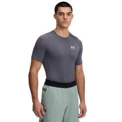 Koszulka Under Armour HeatGear. Szare t-shirty sportowe męskie Under Armour, bez ramiączek, do biegania. Za 188.00 zł.