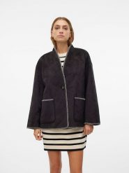 Vero Moda Kurtka przejściowa w kolorze brązowym rozmiar: XL. Brązowe kurtki damskie Vero Moda, xl, bez wzorów, ze skóry, bez kaptura. Za 109.78 zł.