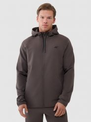 4F Bluza treningowa regular szybkoschnąca męska - brązowa XXL. Brązowe bluzy sportowe męskie 4f, bez wzorów, z dzianiny, sportowe, bez kołnierzyka, bez ramiączek. W wyprzedaży za 229.99 zł.