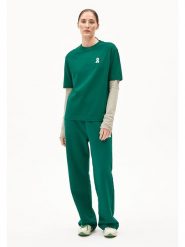 Armedangels Koszulka "Tarjaa" w kolorze zielonym rozmiar: M. Zielone bluzki damskie ARMEDANGELS, m, bez wzorów, z bawełny, bez kołnierzyka. Za 140.20 zł.