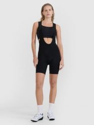 4F Legginsy krótkie rowerowe z żelową wkładką i szelkami damskie - czarne XS. Czarne legginsy damskie 4f, l, bez wzorów, z dzianiny, rowerowe. W wyprzedaży za 229.99 zł.