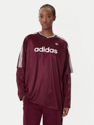 Adidas Bluzka KC6432 Bordowy Oversize. Czerwone bluzki damskie Adidas, l, bez wzorów, z syntetyku, bez kołnierzyka, bez ramiączek. Za 259.99 zł.