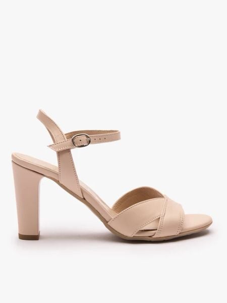 Cieliste sandały na wysokim obcasie. Brązowe sandały damskie Ryłko, bez wzorów, ze skóry, bez obcasa, na obcasie. Za 379.99 zł.