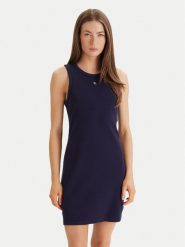 Calvin Klein Jeans Sukienka codzienna LV047F235G Fioletowy Slim Fit. Fioletowe sukienki damskie Calvin Klein Jeans, na co dzień, s, bez wzorów, z bawełny, bez kołnierzyka, bez ramiączek, proste. Za 369.99 zł.