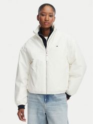Tommy Jeans Kurtka przejściowa DW0DW22908 Biały Regular Fit. Białe kurtki damskie Tommy Jeans, l, bez wzorów, z jeansu, bez kaptura. Za 649.99 zł.