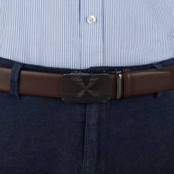 Pasek męski skórzany 3,5 cm klamra automatyczna Beltimore brązowy 02-563 : Kolory - brązowy, beżowy, Rozmiar pasków - r.115-130 cm. Brązowe paski męskie bez wzorów, ze skóry, wizytowe. Za 64.99 zł.