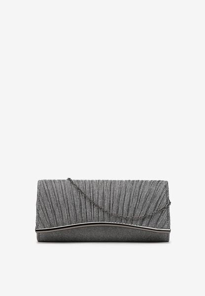 Szara Torebka Kopertówka na Łańcuszku Permia. Szare torebki wieczorowe Born2be, bez wzorów, klasyczne, bez kołnierzyka, bez ramiączek. Za 59.99 zł.