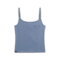 Damski tank top Superdry Athletics Essentials. Niebieskie topy sportowe damskie Superdry., na lato, s, bez wzorów, bez ramiączek. Za 133.05 zł.