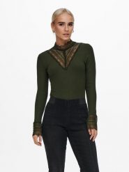 ONLY Bluzka 15207788 Zielony Stretch Fit. Zielone bluzki damskie Only, s, bez wzorów, z wiskozy, bez ramiączek. Za 99.99 zł.