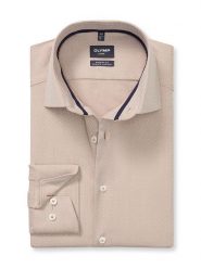 OLYMP Koszula "Luxor" - Modern fit - w kolorze beżowym rozmiar: 43. Brązowe koszule męskie Olymp, bez wzorów, z bawełny, bez kołnierzyka, bez ramiączek. Za 113.36 zł.