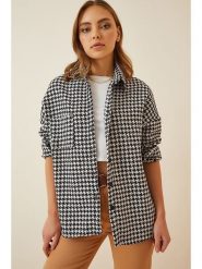 Happiness Istanbul Kurtka koszulowa w kolorze czarnym rozmiar: 36. Czarne kurtki damskie Happiness Istanbul, bez wzorów, bez kaptura. Za 79.21 zł.