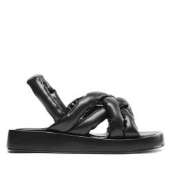 Sandały Bianco. Czarne sandały damskie Bianco, bez wzorów, bez obcasa, na płaskiej podeszwie. Za 369.99 zł.