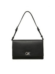 Calvin Klein Torebka Ck Elongated Shoulder Bag K60K612807 Czarny. Czarne torebki klasyczne damskie CALVIN KLEIN, bez wzorów, ze skóry, bez dodatków. Za 309.99 zł.