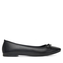 Baleriny DeeZee. Czarne baleriny damskie DeeZee, bez wzorów, bez obcasa. Za 79.99 zł.
