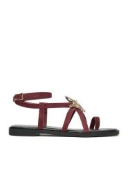 DeeZee Sandały CEO-YLD-F9678 Bordowy. Czerwone sandały damskie DeeZee, bez wzorów, z materiału, bez obcasa, na płaskiej podeszwie. Za 99.99 zł.