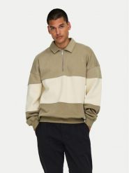 Only & Sons Bluza Byorn 22031400 Beżowy Oversize. Brązowe bluzy bez kaptura męskie Only & Sons, m, z bawełny. Za 159.99 zł.