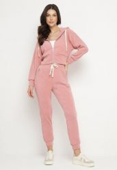 Różowy Bawełniany Komplet Dresowy Bluza z Kapturem i Spodnie ze Sznurkiem Hariven. Czerwone bluzy z kapturem damskie Born2be, l, z bawełny. Za 139.99 zł.