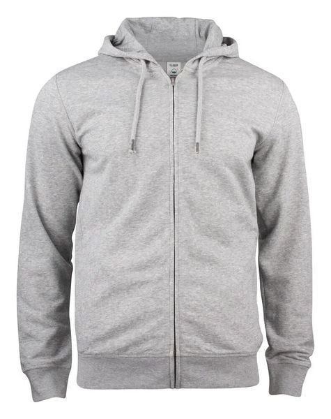 Clique Premium OC Hoody Full Zip - bluza z kapturem z bawełny organicznej. Szare bluzy z kapturem męskie CLIQUE, m, z bawełny. Za 290.35 zł.