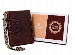 Portfel skórzany Peterson brązowy [DH] PTN N4C-03-HWM-1247. Brązowe portfele męskie Peterson, bez wzorów, ze skóry. Za 94.99 zł.