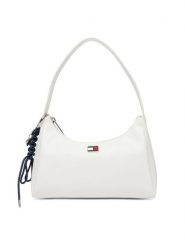 Tommy Jeans Torebka Tjw City Charm Shoulder Bag AW0AW18458 Biały. Białe torebki klasyczne damskie Tommy Jeans, bez wzorów, z jeansu, bez dodatków. Za 409.99 zł.