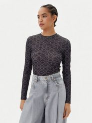 HUGO Bluzka Diralina_10 50542422 Czarny Slim Fit. Czarne bluzki damskie Hugo, s, bez wzorów, z syntetyku, bez ramiączek. Za 269.99 zł.
