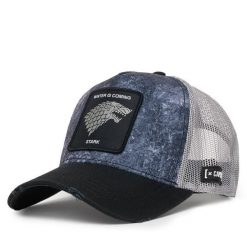 Czapka z daszkiem Capslab. Szare czapki z daszkiem damskie CapsLab, bez wzorów. Za 149.99 zł.