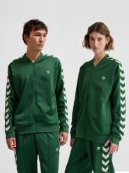 Bluza dresowa zapinana na zamek błyskawiczny Hummel Archive Regular Poly. Zielone bluzy sportowe damskie HUMMEL, s, bez wzorów, z bawełny, bez ramiączek, długie, bez kaptura. Za 207.72 zł.