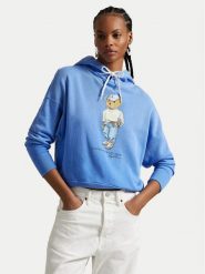 Polo Ralph Lauren Bluza 211965110001 Niebieski Relaxed Fit. Niebieskie bluzy bez kaptura damskie Polo Ralph Lauren, s, z bawełny. Za 679.99 zł.