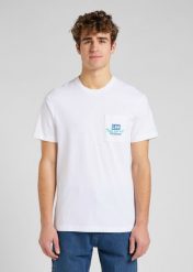 LEE BEST CHOICE TEE MĘSKI T-SHIRT KOSZULKA LOGO NADRUK BRIGHT WHITE L65GFELJ 112145352. Białe t-shirty męskie Lee, l, bez wzorów, bez kołnierzyka. Za 69.99 zł.