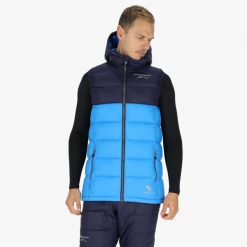 Kamizelka turystyczna męska Swedemount Östersund Down Vest wodoodporny. Niebieskie kamizelki męskie SWEDEMOUNT, m, z puchu. Za 399.99 zł.