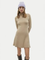 Vero Moda Sukienka dzianinowa Gold 10311379 Brązowy Regular Fit. Brązowe sukienki damskie Vero Moda, xl, bez wzorów, z dzianiny, bez kołnierzyka, bez ramiączek. Za 169.99 zł.
