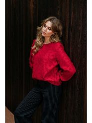 &Co Woman Bluzka "Erin" w kolorze czerwonym rozmiar: M. Czerwone bluzki damskie &Co Woman, m, bez wzorów, bez kołnierzyka, bez ramiączek. Za 221.45 zł.