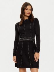 Morgan Sukienka koktajlowa 242-RMCLOU Czarny Slim Fit. Czarne sukienki damskie Morgan, m, bez wzorów, z wiskozy, wizytowe, bez kołnierzyka, bez ramiączek. Za 309.99 zł.