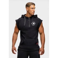 Huntley Bluza z kapturem bez rękawów - Czarny. Czarne bluzy sportowe męskie GORILLA WEAR. Za 253.00 zł.