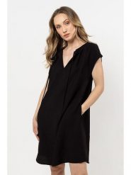 Awama Sukienka w kolorze czarnym rozmiar: L. Czarne sukienki damskie Awama, l, bez wzorów, bez kołnierzyka, bez ramiączek, midi. Za 144.99 zł.