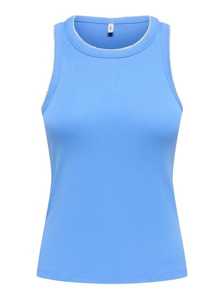 ONLY Top w kolorze błękitnym rozmiar: M. Niebieskie topy damskie Only, m, bez wzorów, z bawełny, bez kołnierzyka. Za 56.79 zł.